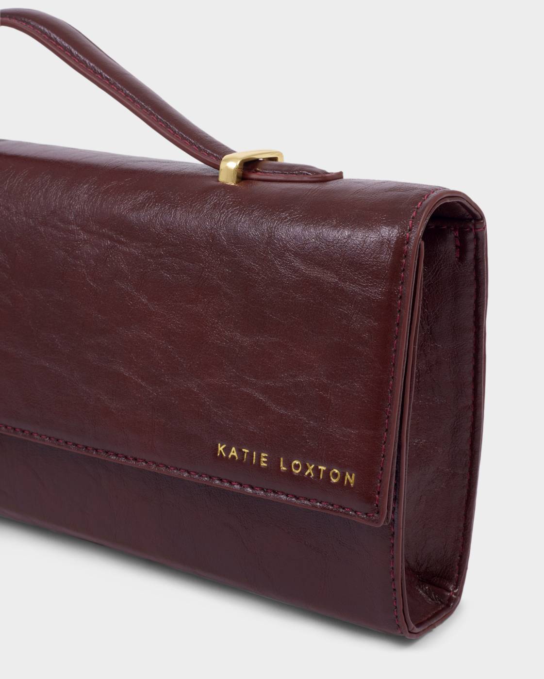 Katie Loxton Alma Patent Crackle Clutch Cherry