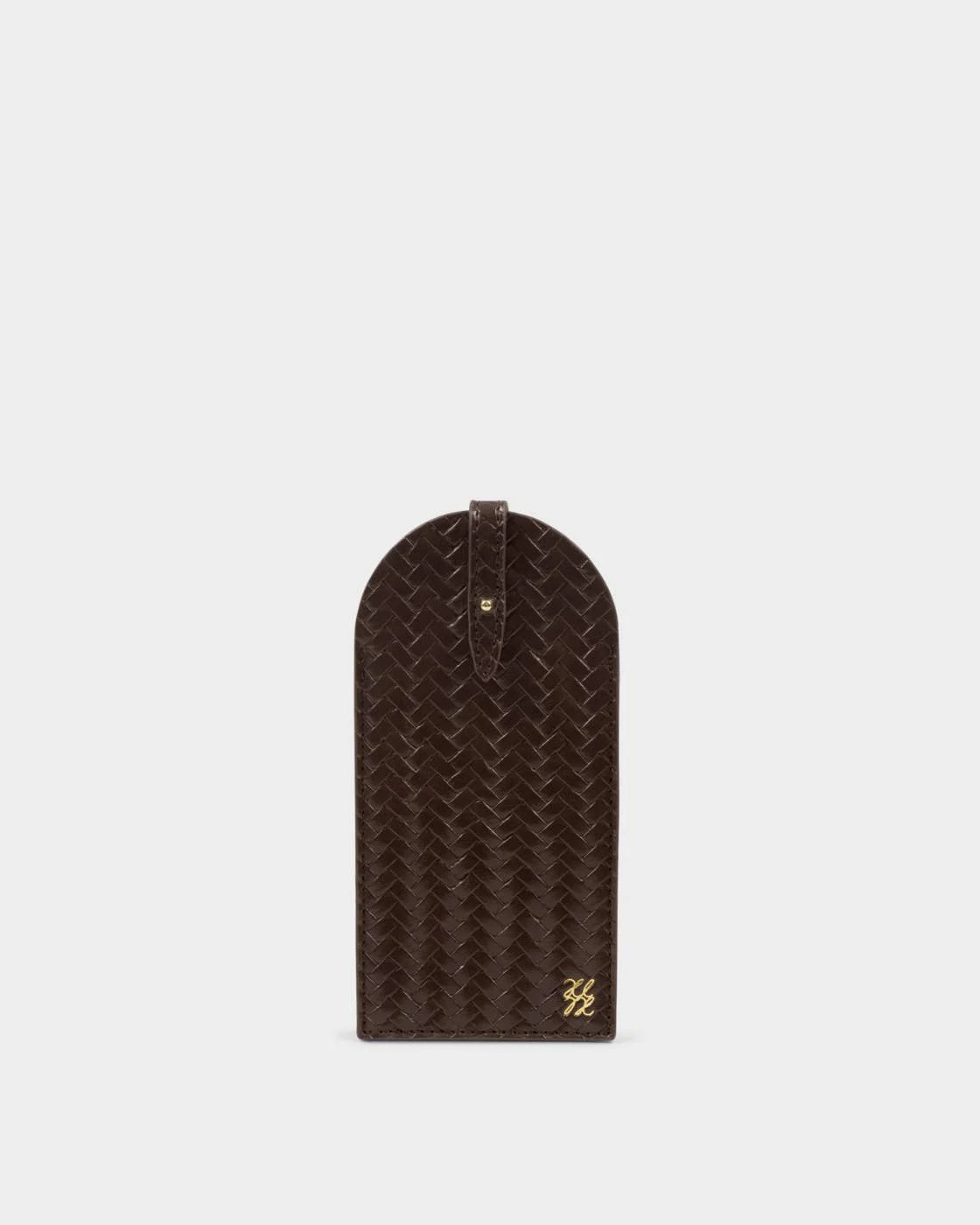 Katie Loxton Woven Glasses Case Chocolate