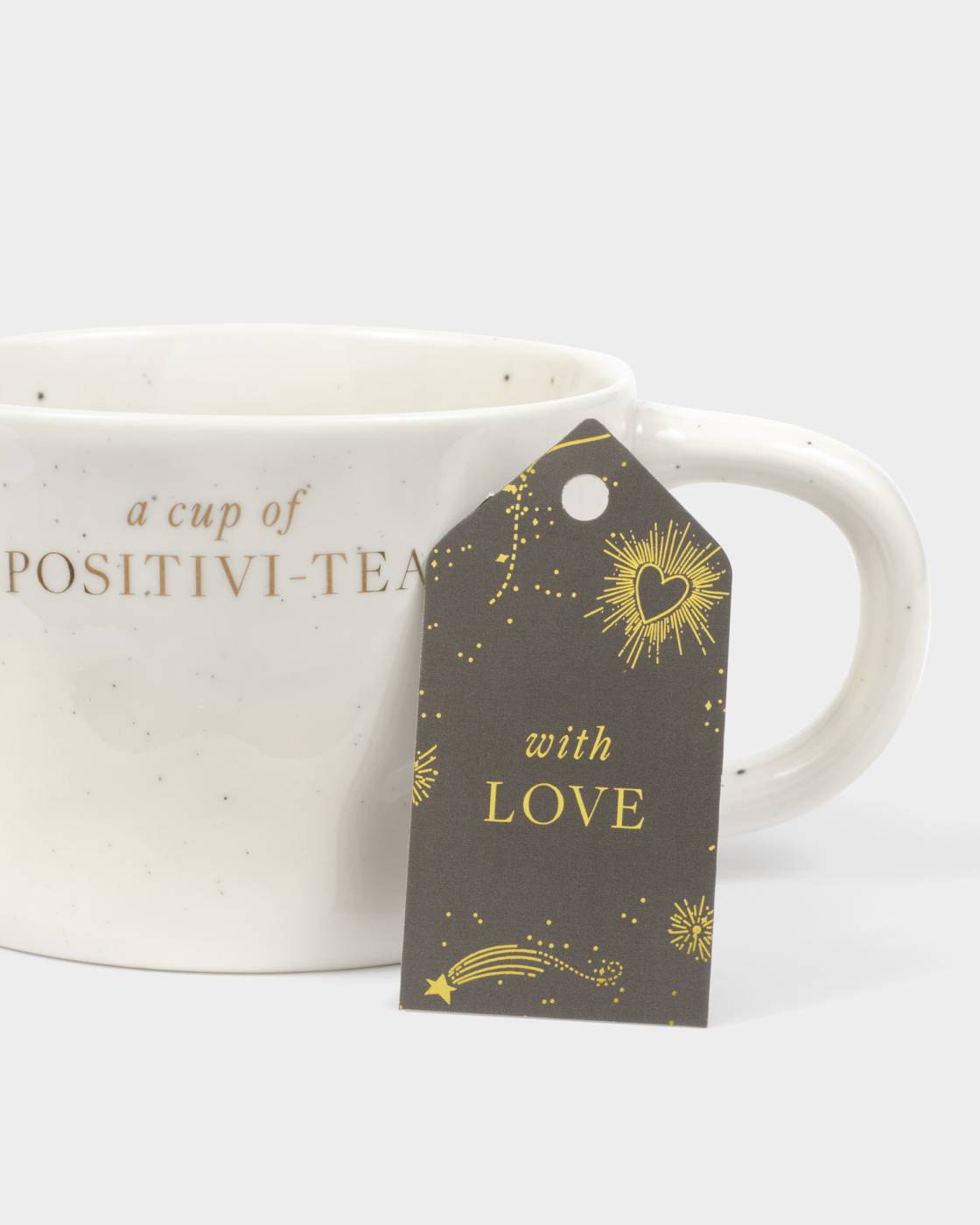 Katie Loxton Speckled Senitment Mug ‘A Cup Of Positivi-Tea'