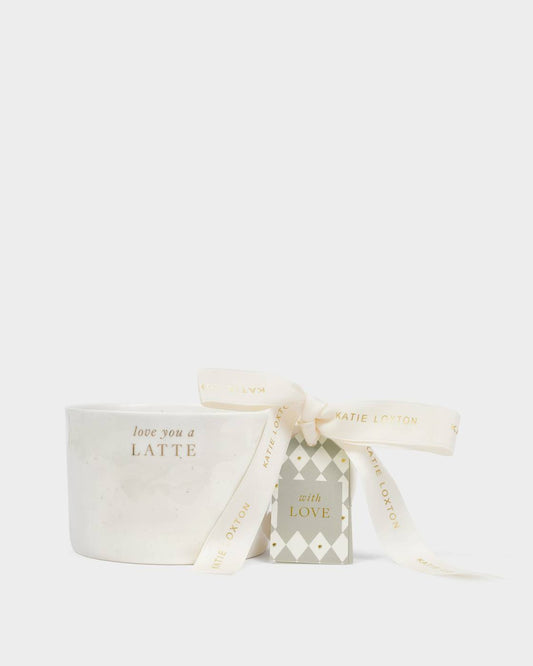 Katie Loxton Speckled Senitment Mug ‘Love You A Latte'
