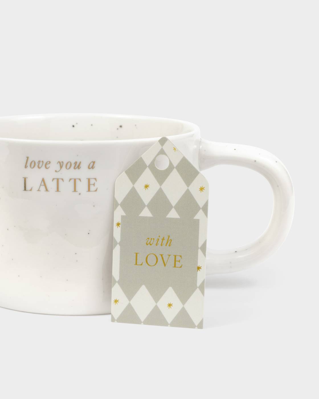 Katie Loxton Speckled Senitment Mug ‘Love You A Latte'