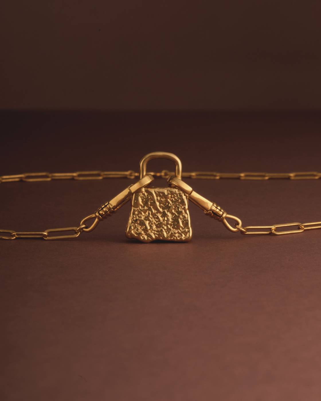 Katie Loxton Luxe Lock Necklace Gold