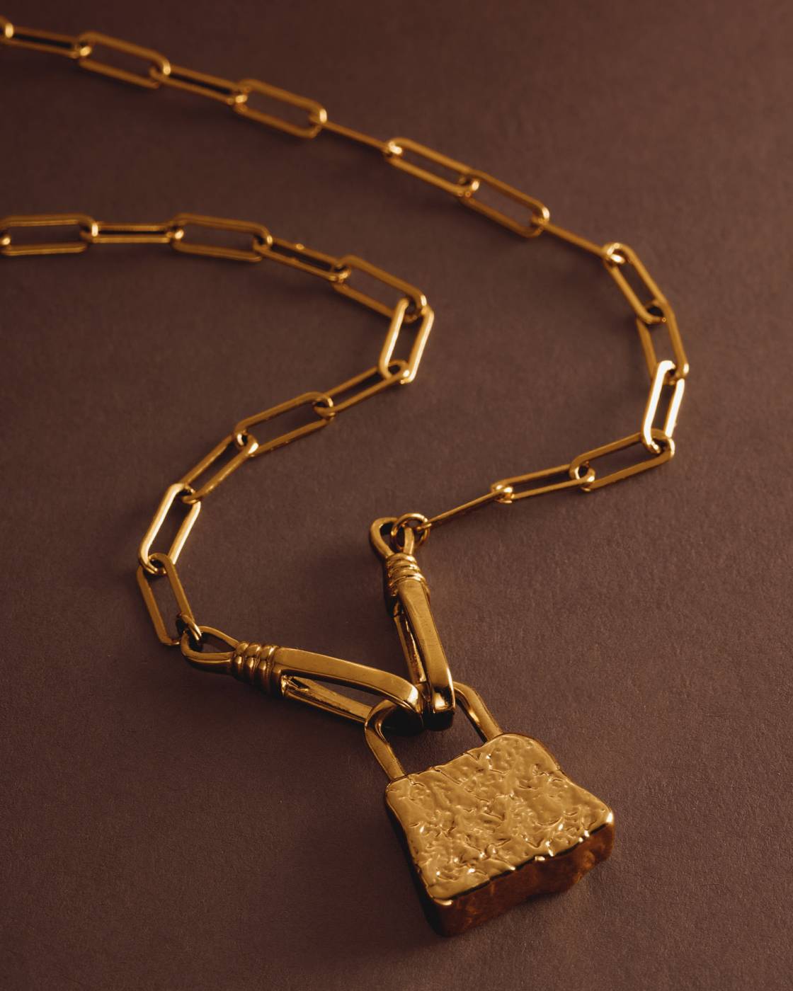 Katie Loxton Luxe Lock Necklace Gold
