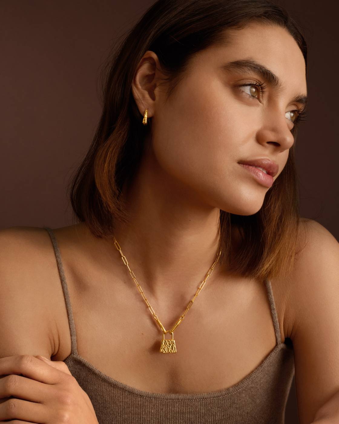 Katie Loxton Luxe Lock Necklace Gold