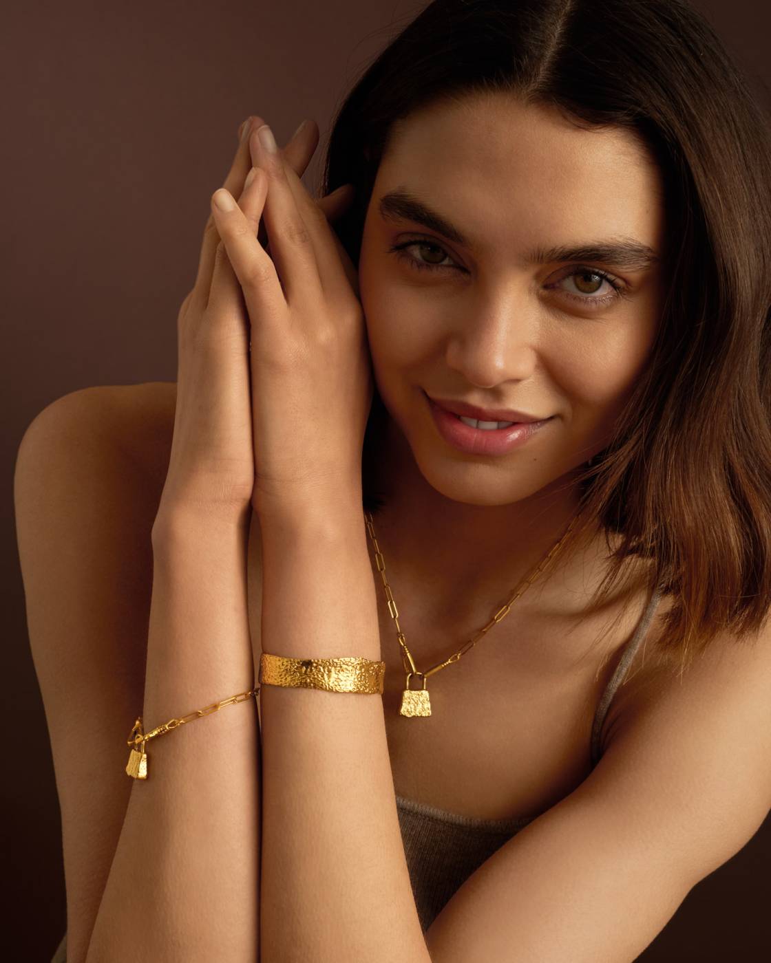 Katie Loxton Luxe Lock Bracelet Gold