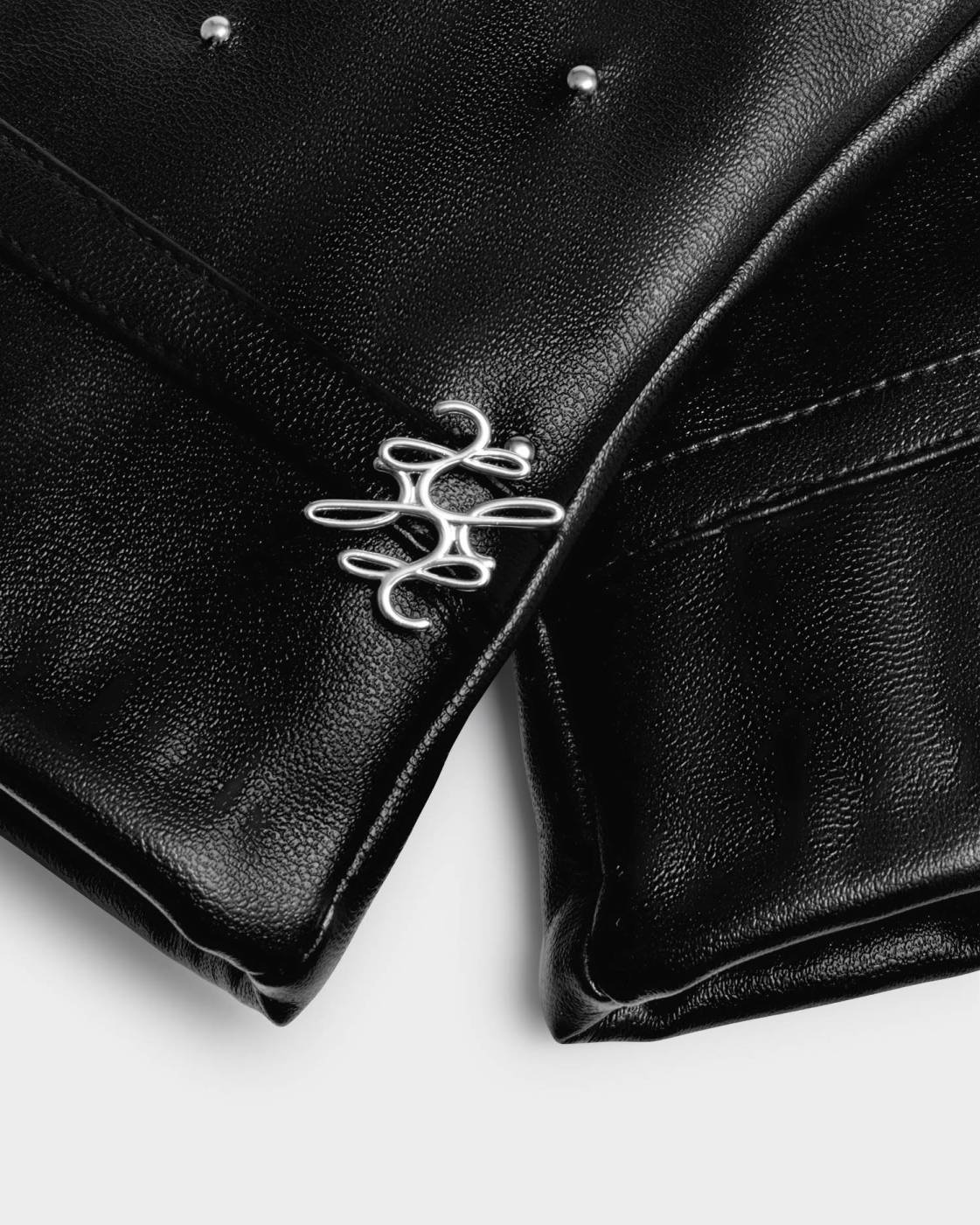 Katie Loxton Boxed Studded Faux Leather Gloves Black