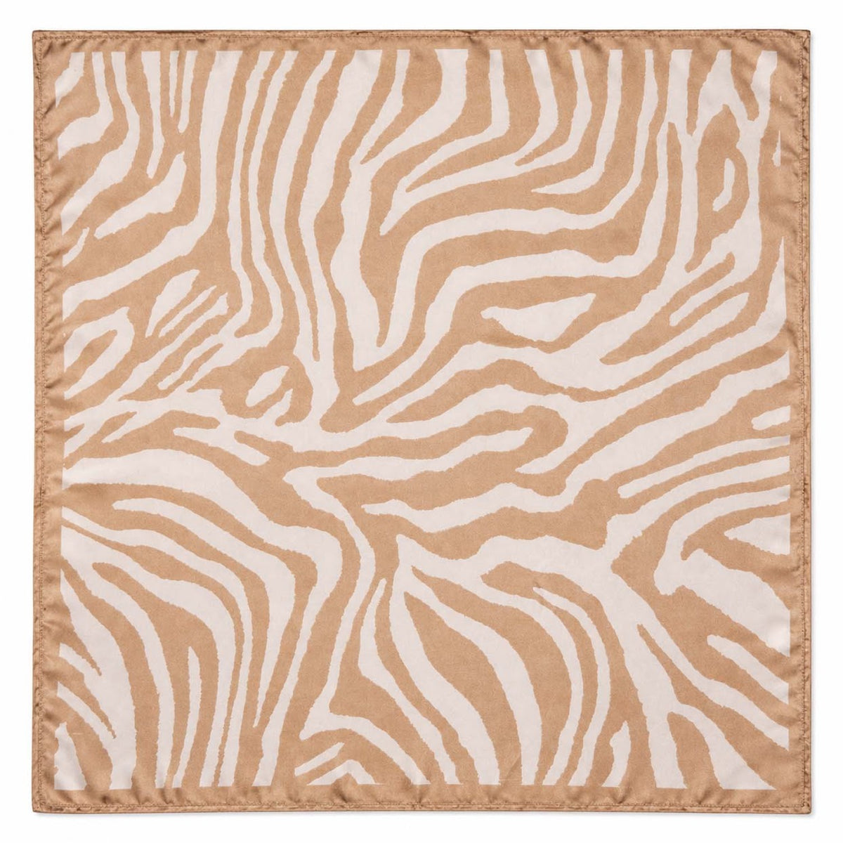 Zebra Print Silk Scarf Cream