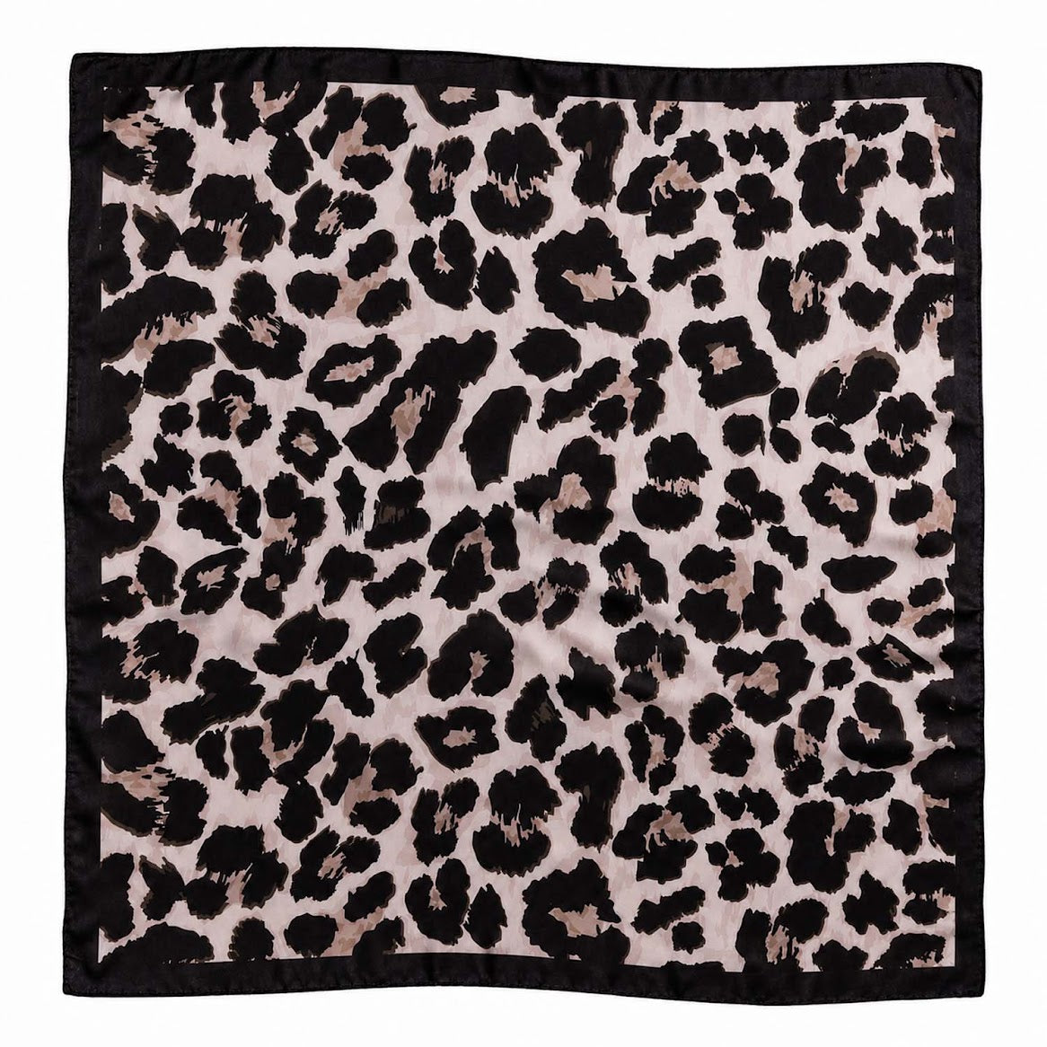 Animal Print Silk Scarf Black