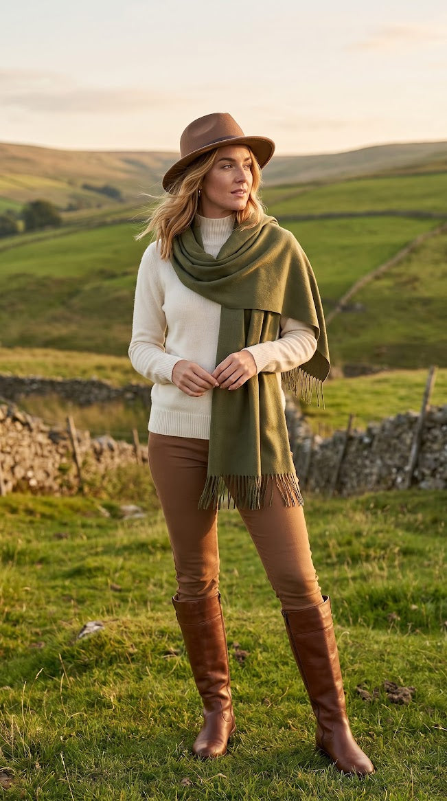 Pashmina in Olive