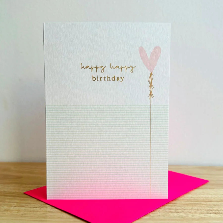 Happy Happy Birthday Greetings Card