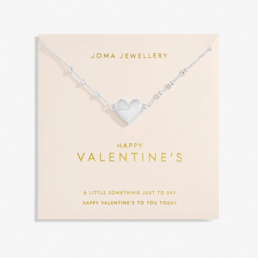 Forever Yours ‘Happy Valentine’s’ Necklace In Silver Plating