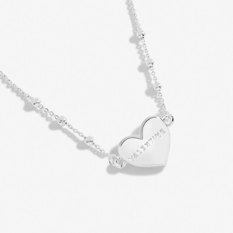 Forever Yours ‘Happy Valentine’s’ Necklace In Silver Plating