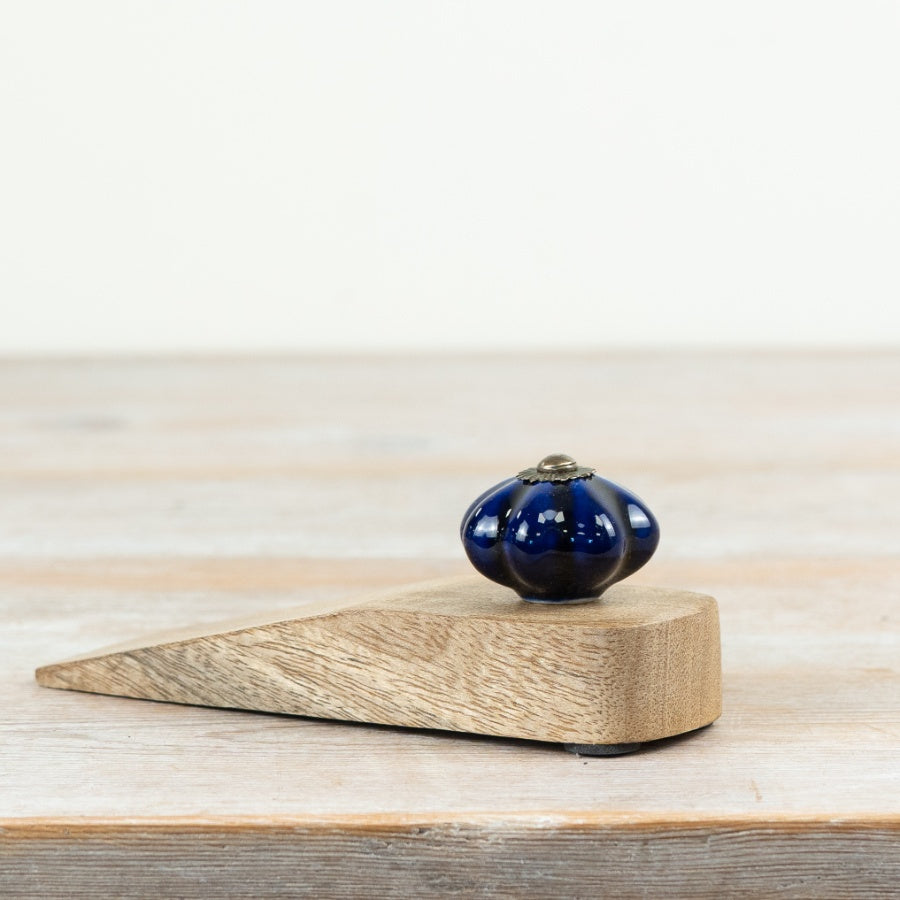 Door Stop Wedge Blue & Brown