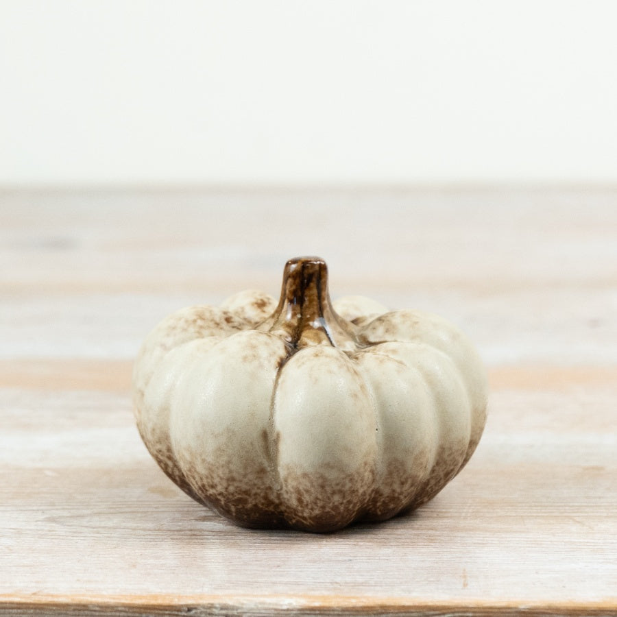Speckled Pumpkin Ornament Cream 9cm
