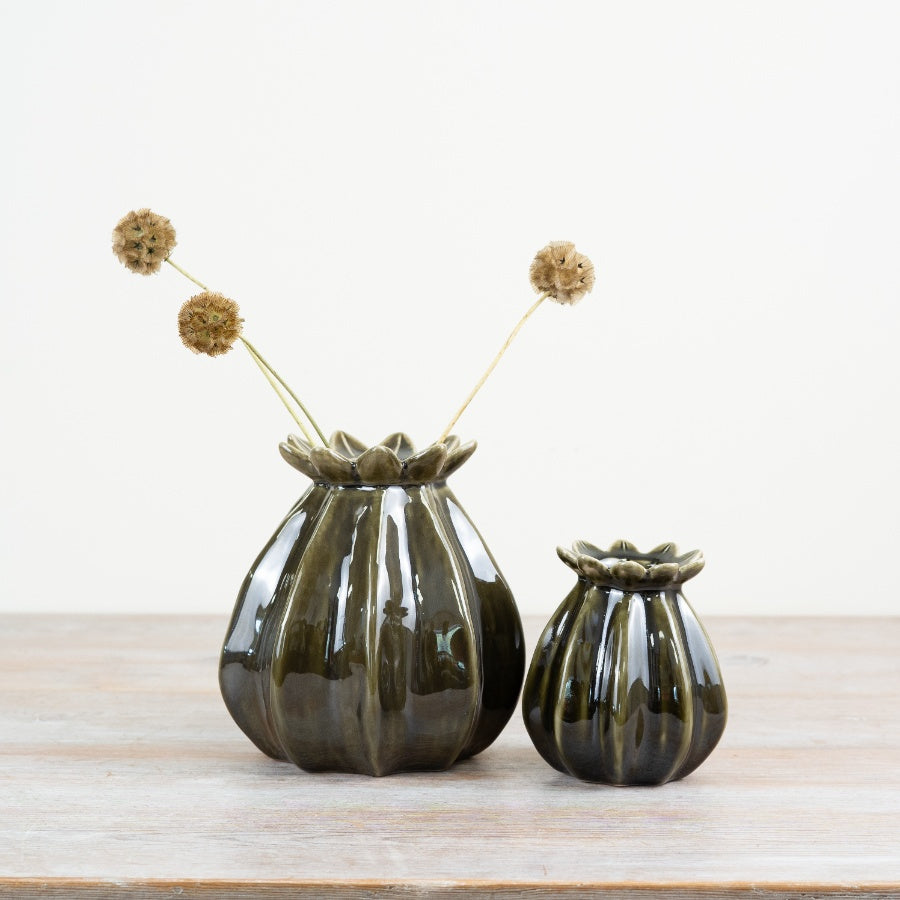 Poppy Bud Vase Green