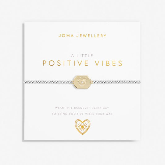 A Little ‘Positive Vibes’ Bracelet In Silver Plating And Gold Plating