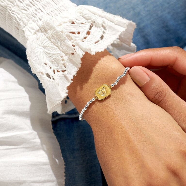 A Little ‘Positive Vibes’ Bracelet In Silver Plating And Gold Plating