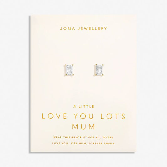 Love From Your Little Ones ‘Love You Lots Mum’ Stud Earrings In Gold Plating