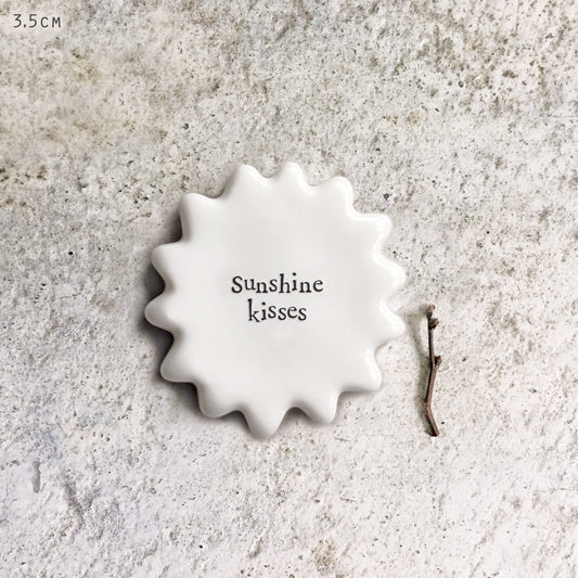 Tiny Porcelain Sun Token Sunshine Kisses