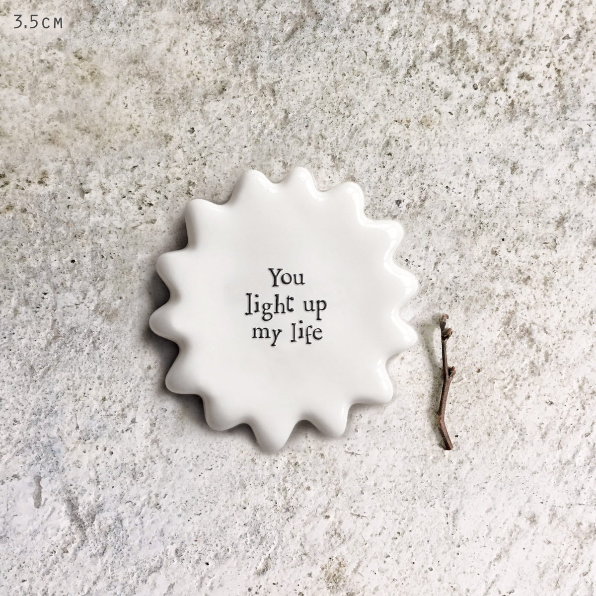 Tiny Porcelain Sun Token You Light Up My Life