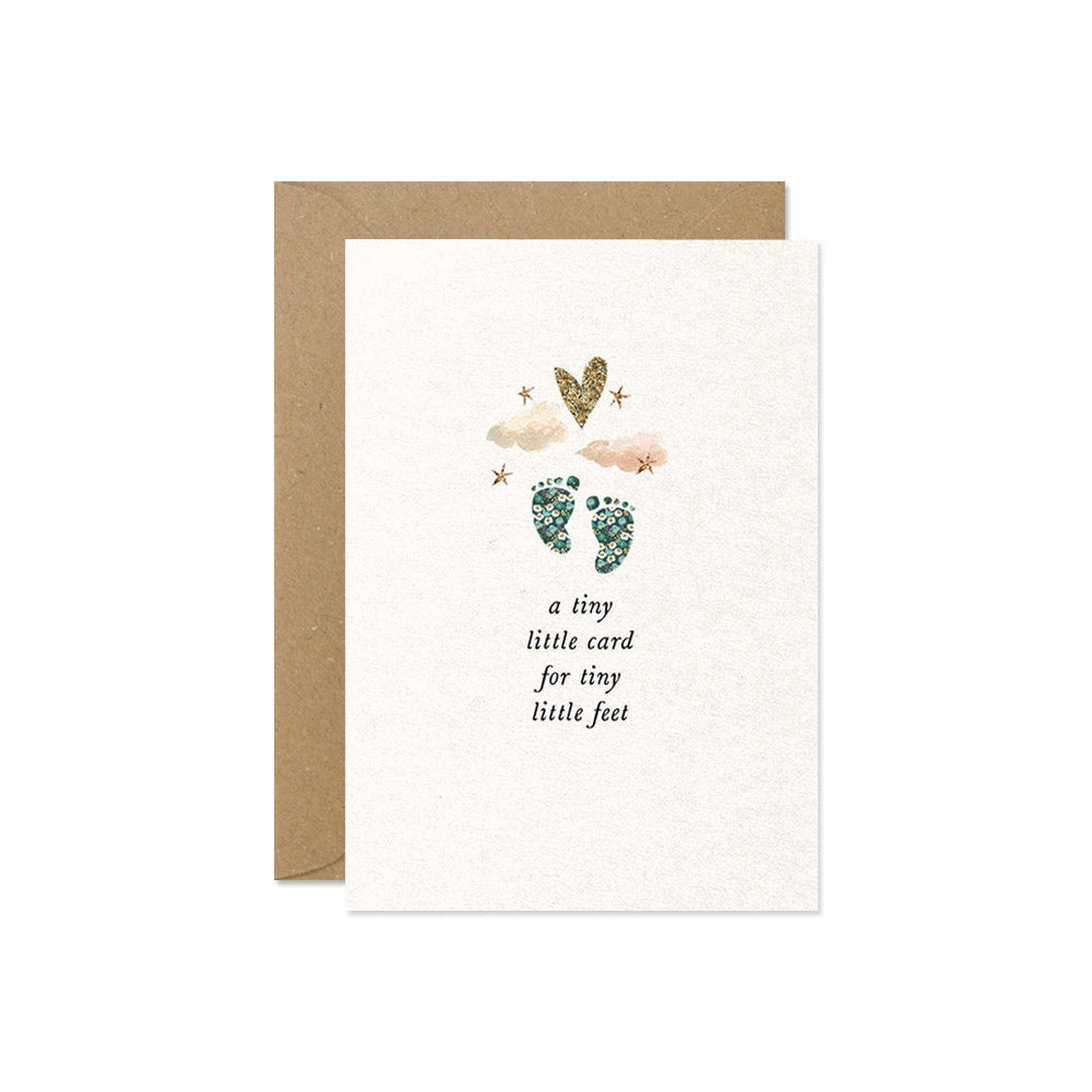 Tiny Little Feet Mini Greetings Card