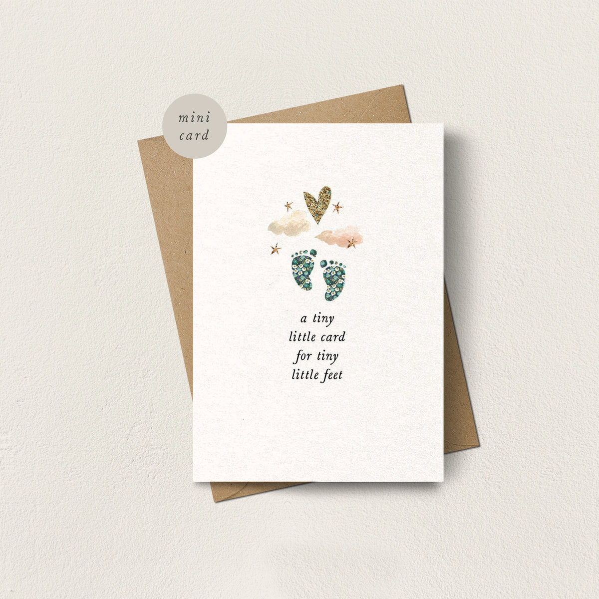 Tiny Little Feet Mini Greetings Card