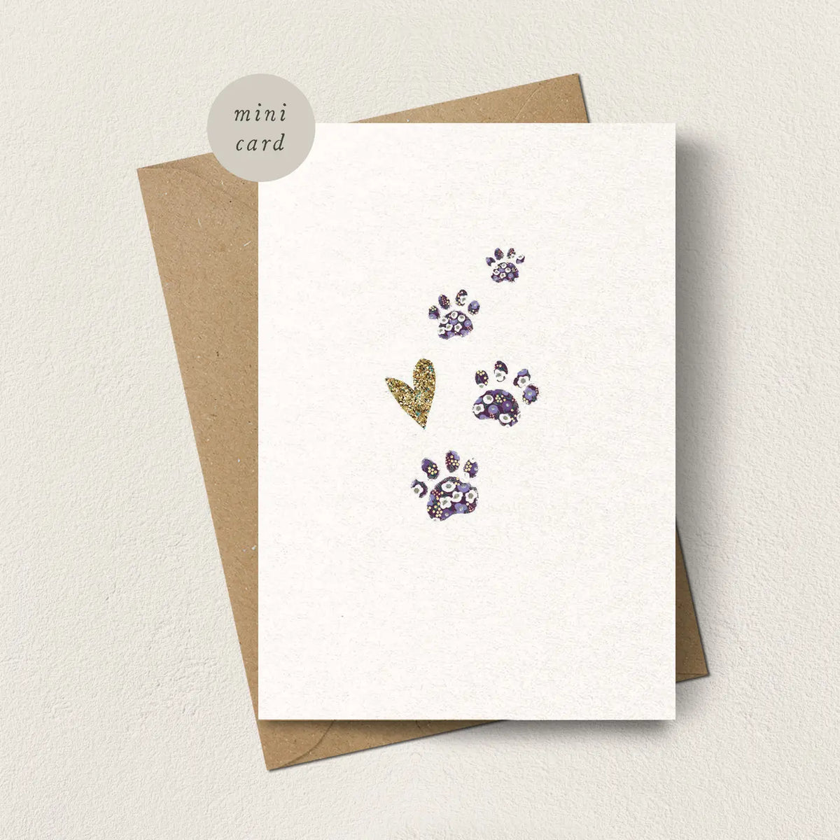 Pawprints Mini Greetings Card