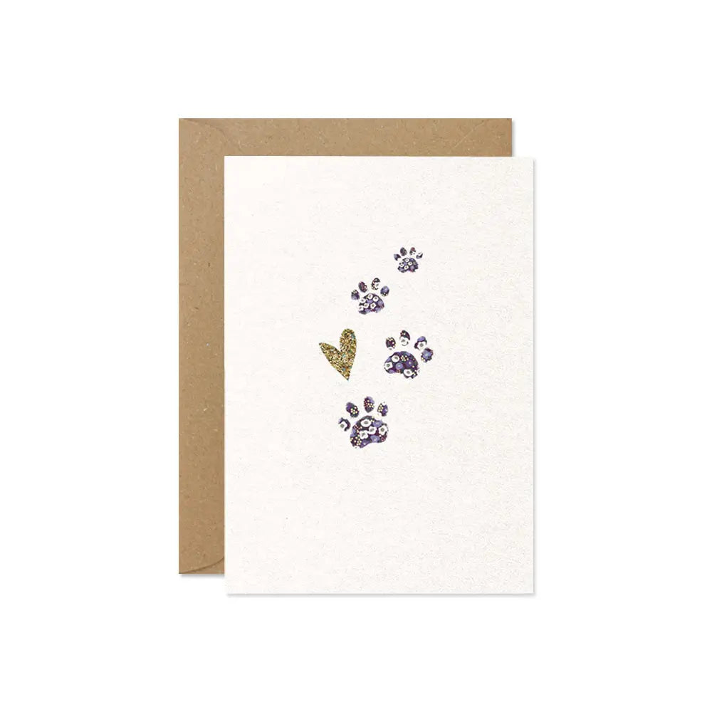 Pawprints Mini Greetings Card