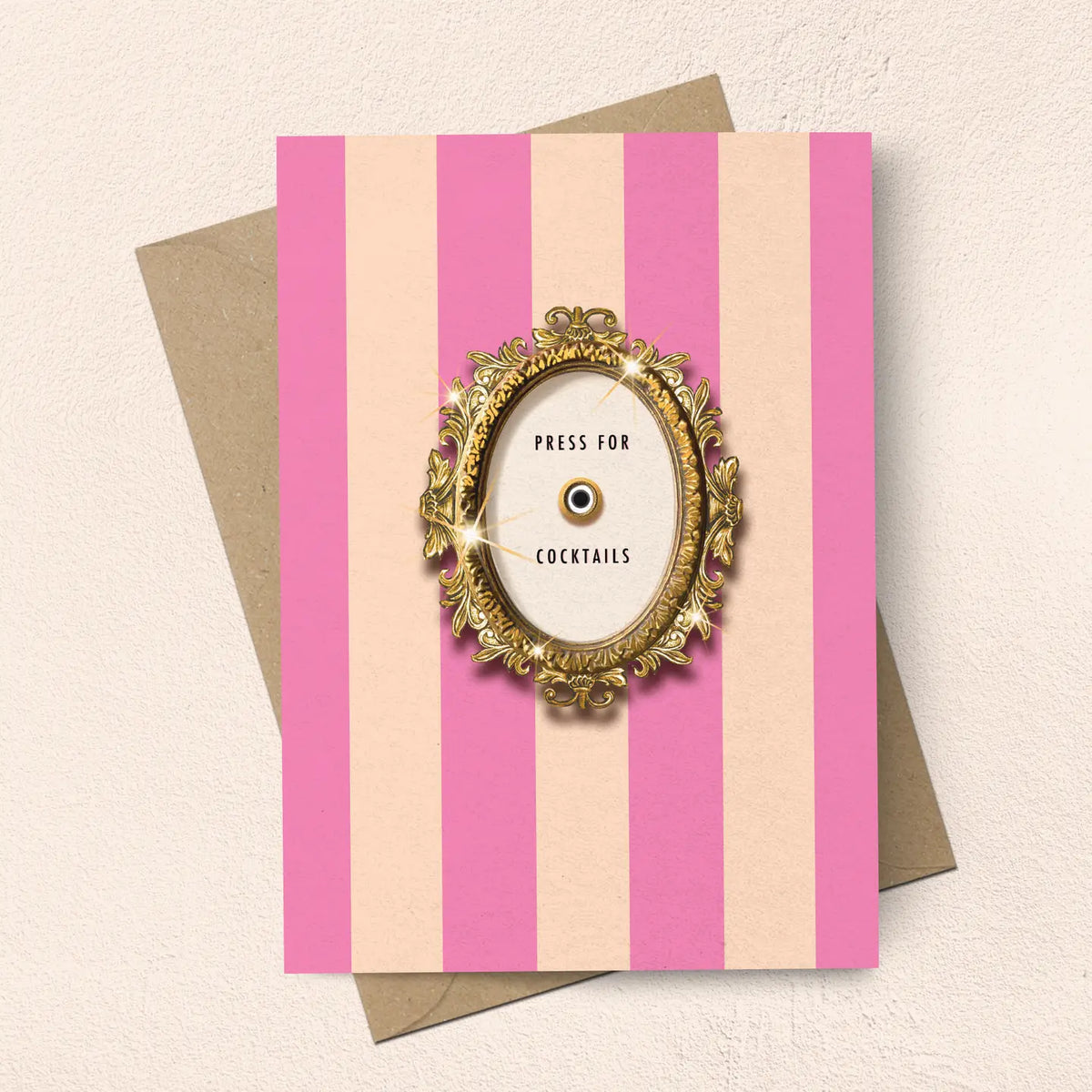 Press For Cocktails Greetings Card