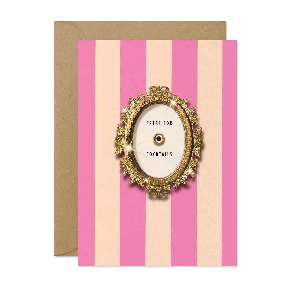 Press For Cocktails Greetings Card