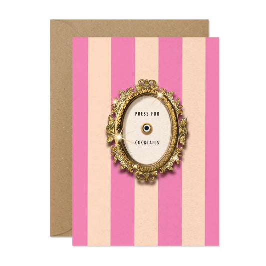 Press For Cocktails Greetings Card