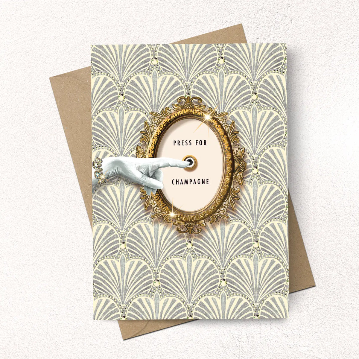 Press For Champagne Greetings Card