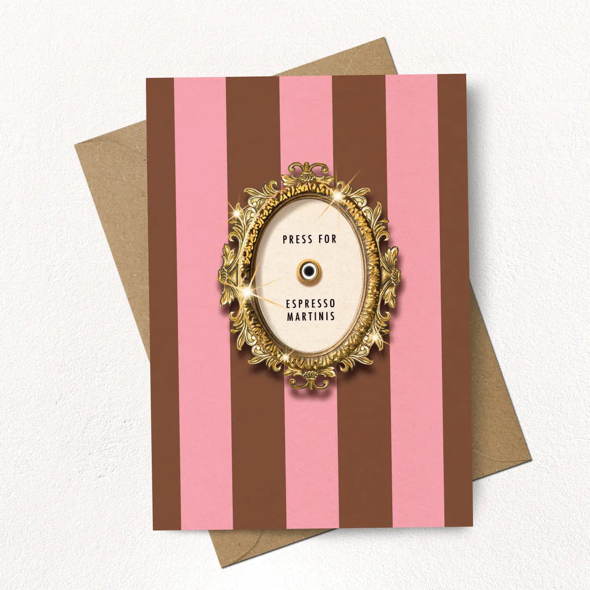Press For Espresso Martinis Greetings Card