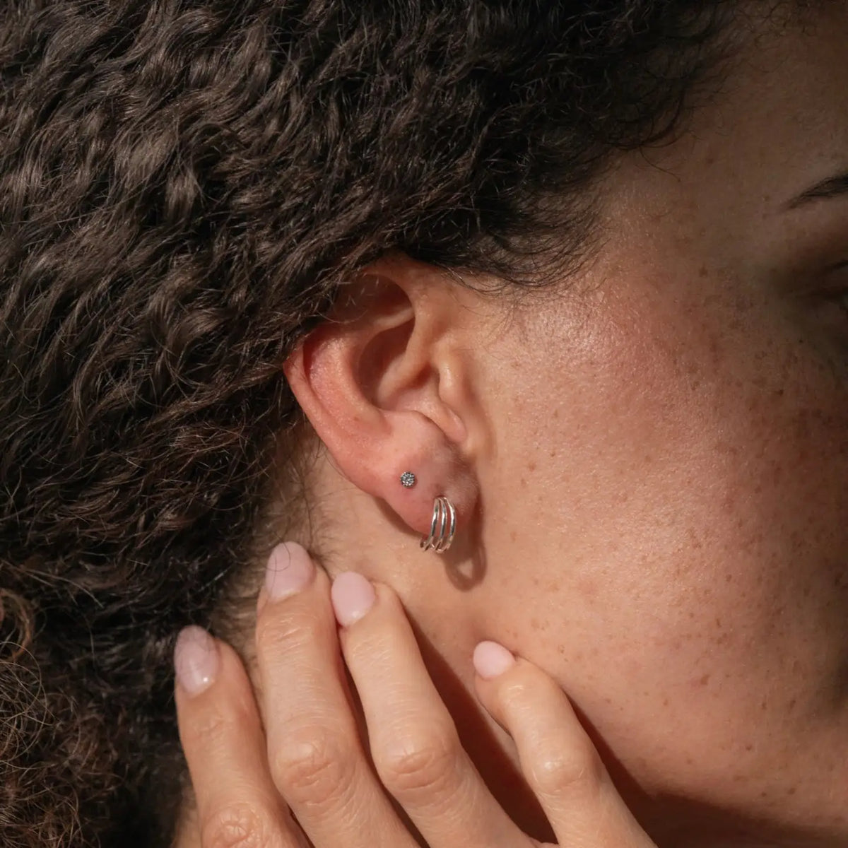 Trio Illusion Stud Earrings