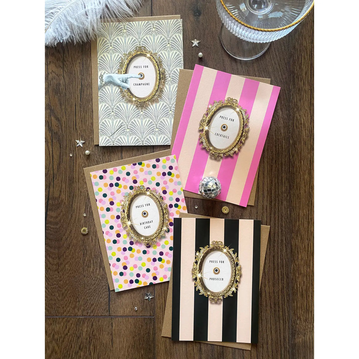Press For Prosecco Greetings Card