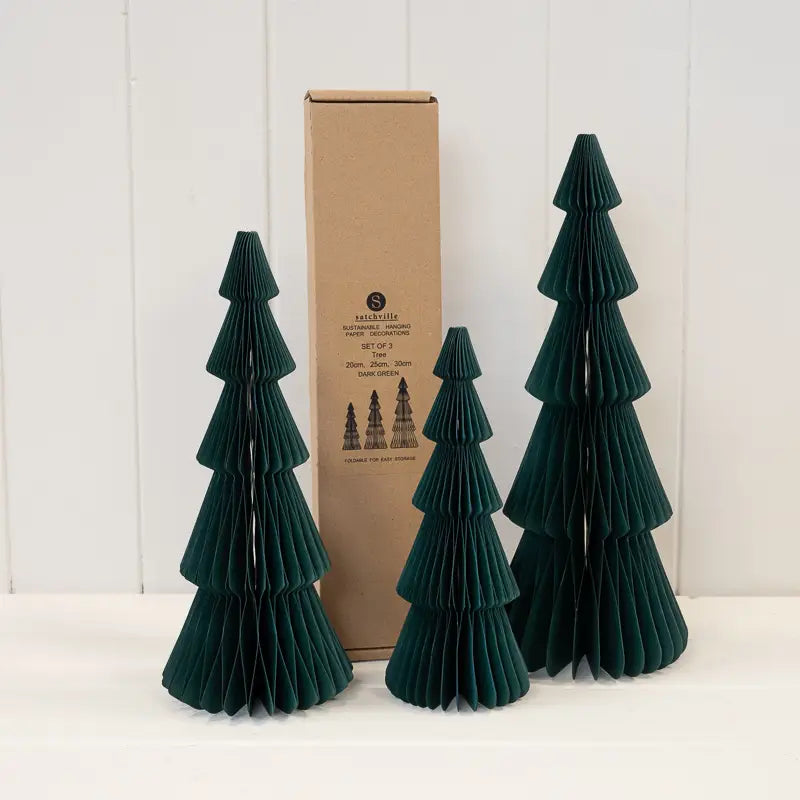 Set Of 3 Green Standing Trees