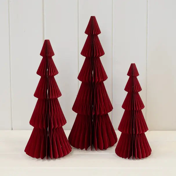 Set Of 3 Red Standing Trees