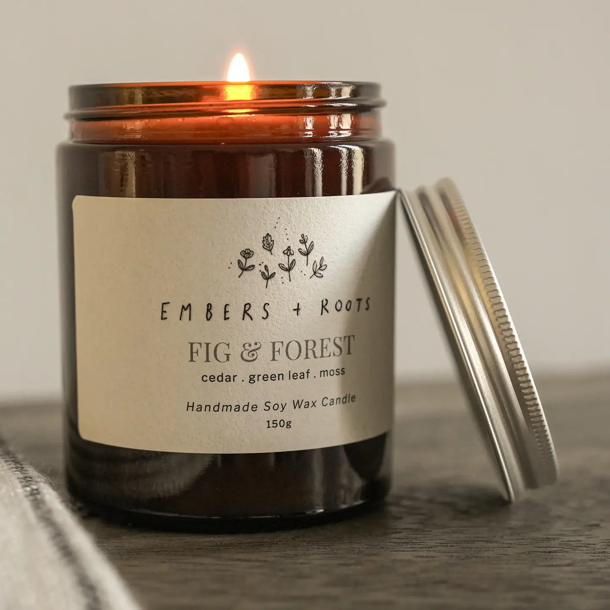Fig & Forest Soy Wax Glass Candle