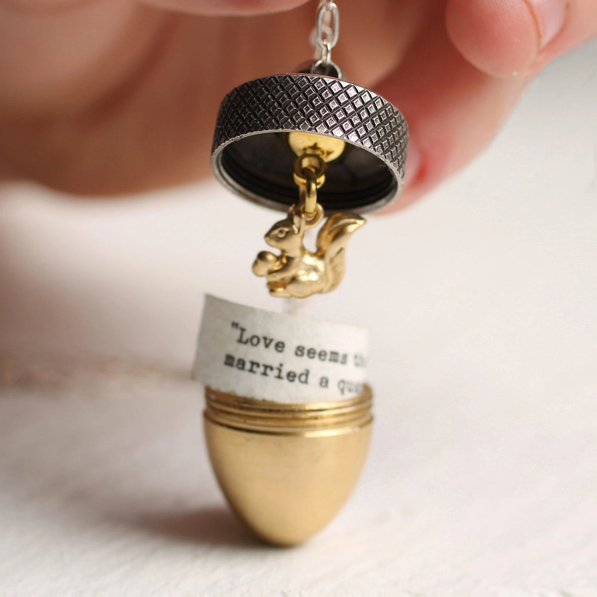 Acorn Secret Message in a Locket Necklace