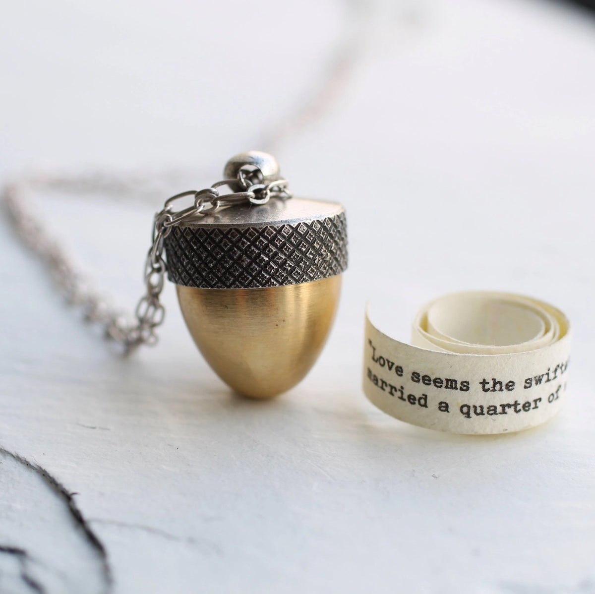Acorn Secret Message in a Locket Necklace