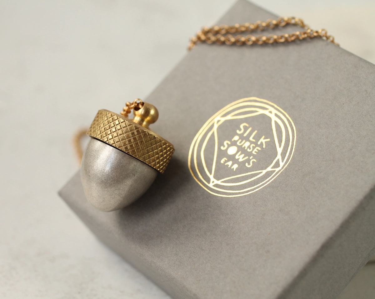 Acorn Secret Message in a Locket Necklace