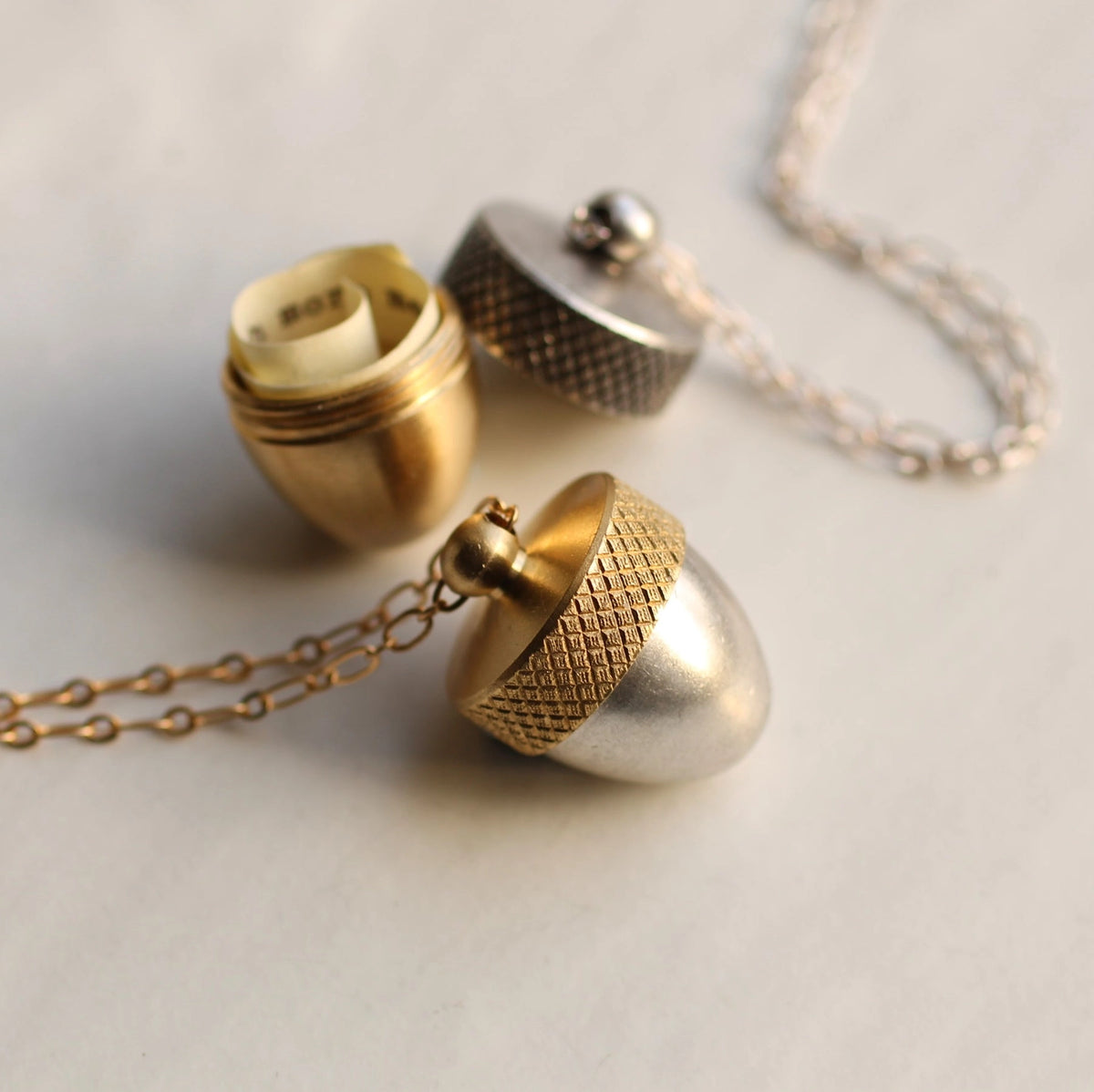 Acorn Secret Message in a Locket Necklace
