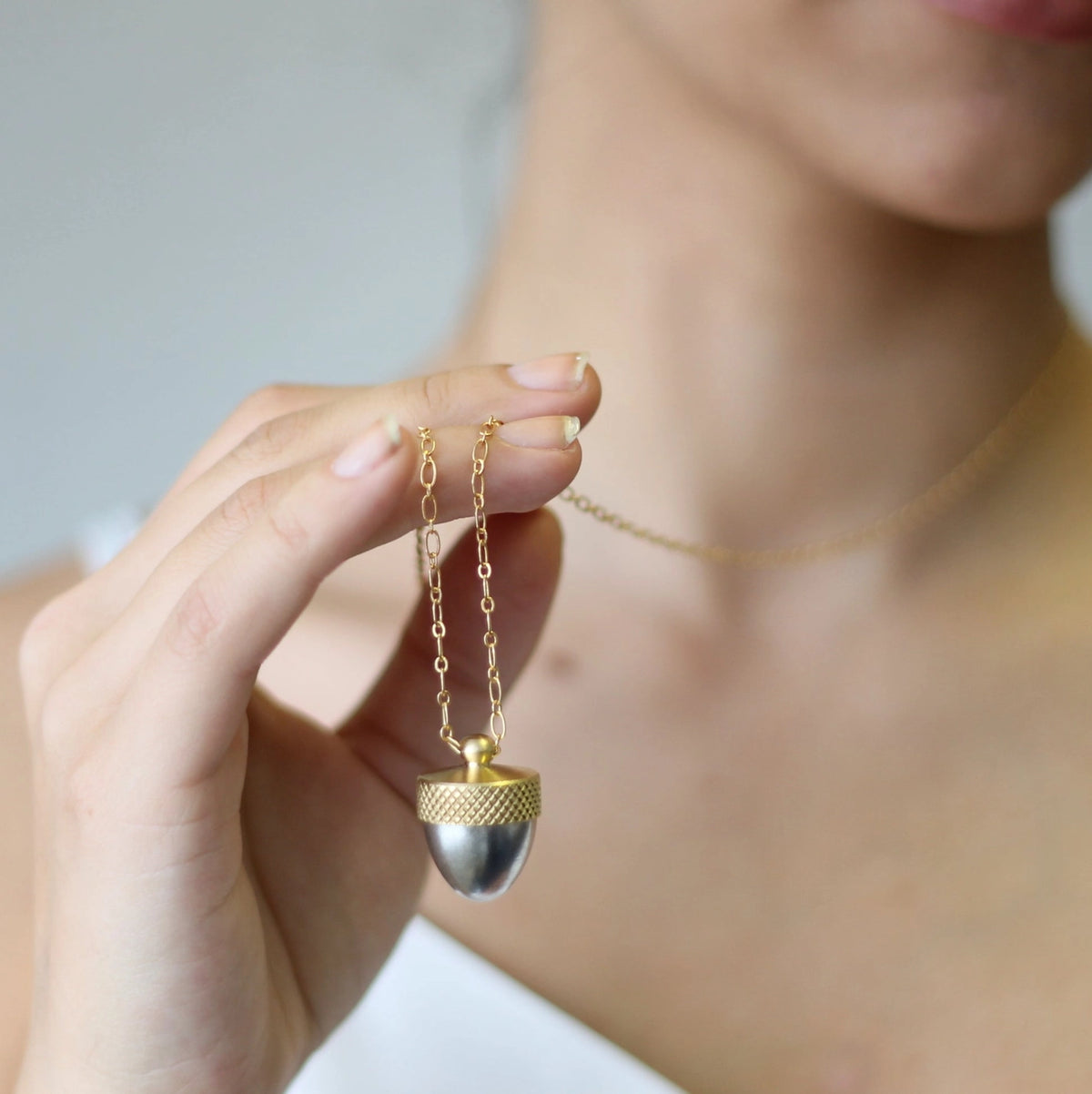 Acorn Secret Message in a Locket Necklace