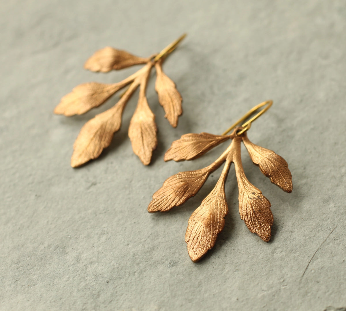 Gold Leaf Chandelier Earrings