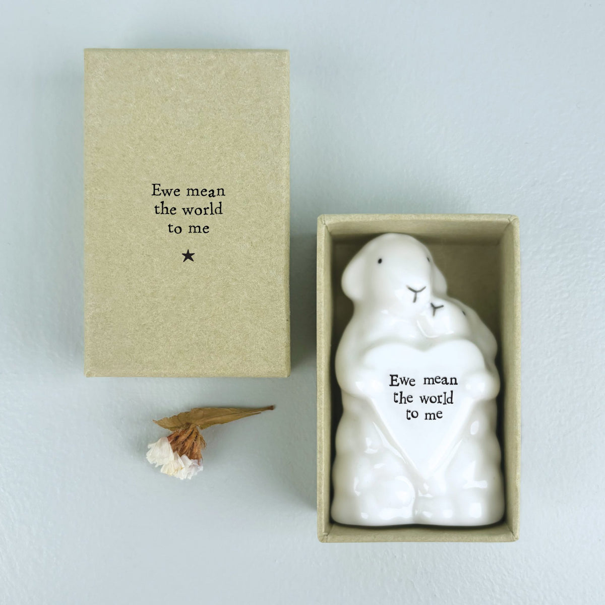 Boxed Porcelain Sheep Couple Ewe Mean The World To Me