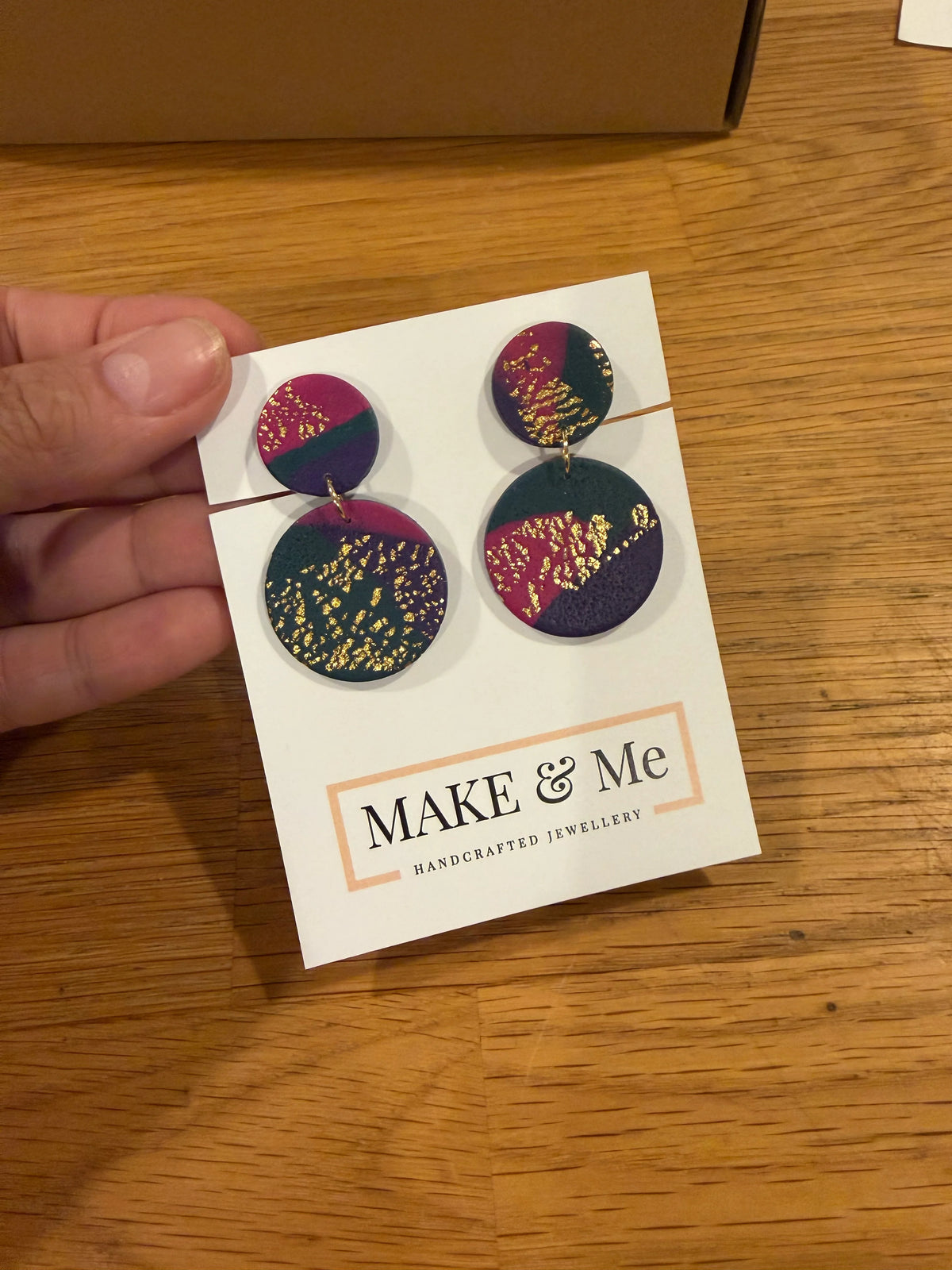 Abstract XXL Double Button Earrings