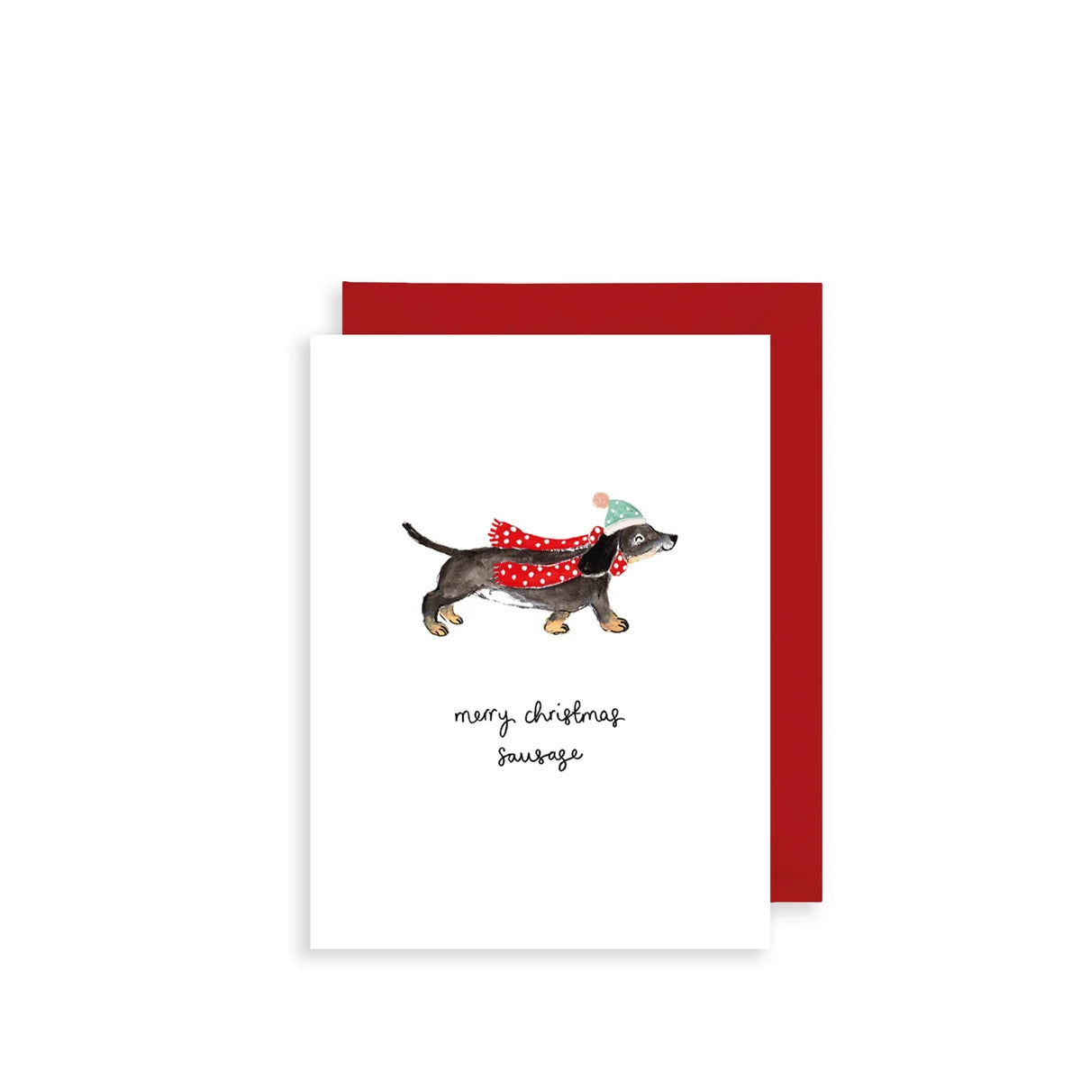 Sausage Dog Mini Christmas Card