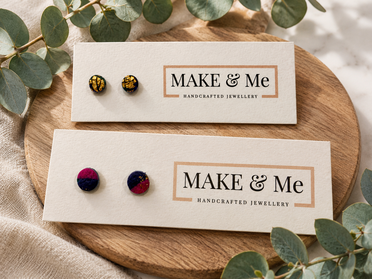 Abstract Print Mini Dot Stud Earrings