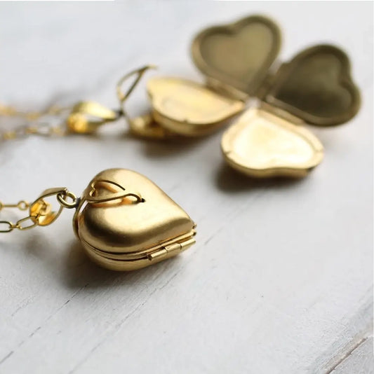 Friends & Family Heart Locket Necklace Gold