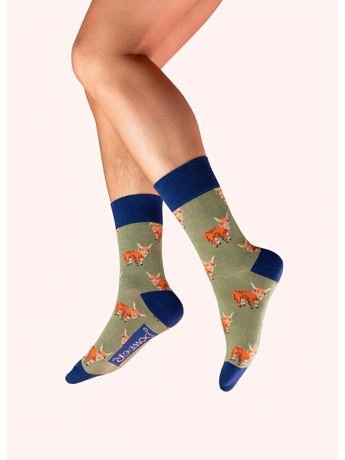 Men’s Highland Cows Socks- Green